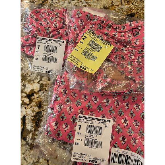 NWT J. Crew Girls' Pink Floral Tankini Set Swimsuit - SIZE 2 - Picture 7 of 10